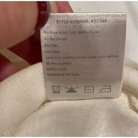 Anthropologie One September Pasto Swiss Dot Embroidered Beaded Cream Blouse XS - Picture 6 of 7